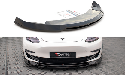 Maxton Front Ansatz V.3 für Tesla Model 3 schwarz Hochglanz