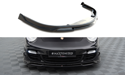 Maxton Front Ansatz für Porsche 911 Turbo 997 schwarz Hochglanz