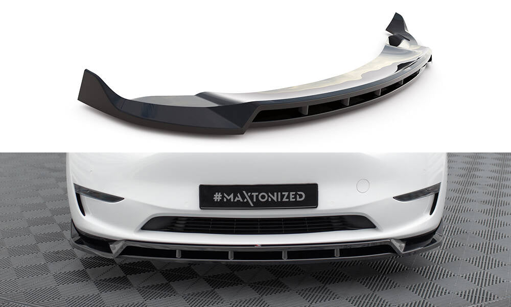 Maxton Front Ansatz V.2 für Tesla Model Y schwarz Hochglanz