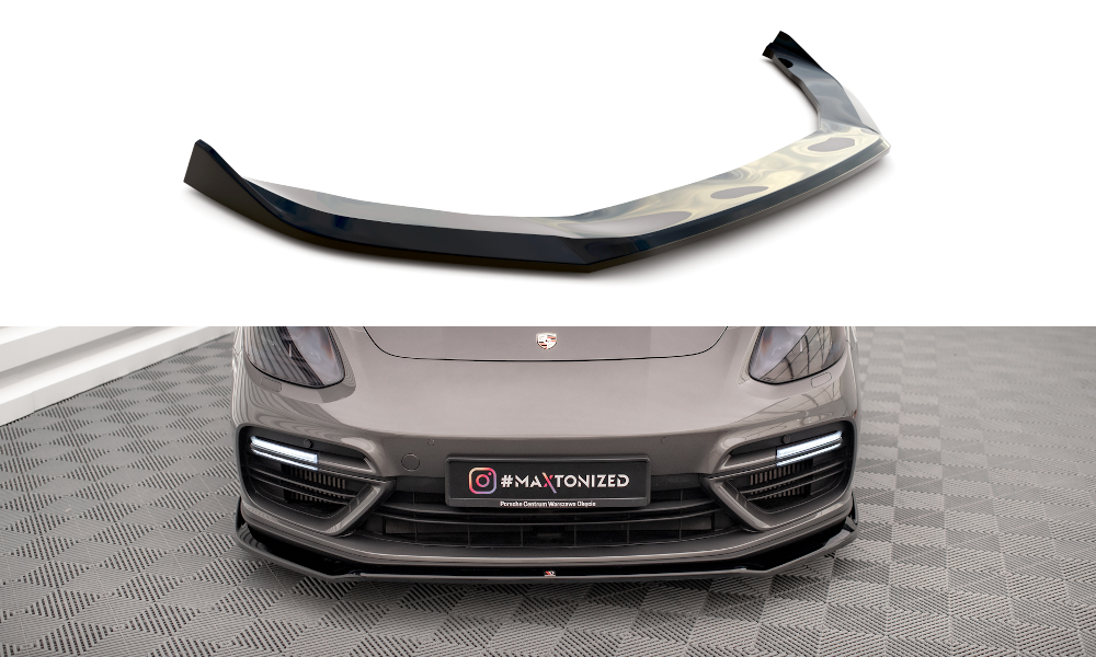 Maxton Front Ansatz V.2 für Porsche Panamera Turbo S E-Hybrid schwarz Hochglanz