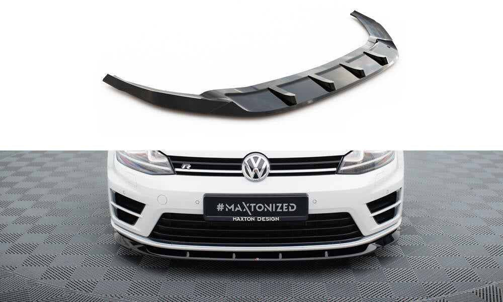 Maxton Front Ansatz V.6 für Volkswagen Golf R Mk7 schwarz Hochglanz