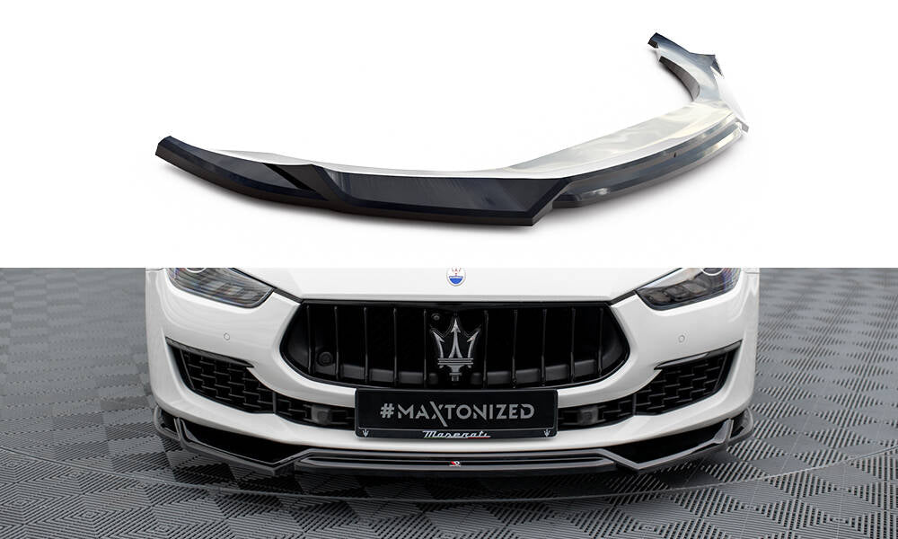 Maxton Front Ansatz V.2 für Maserati Ghibli Mk3 Facelift schwarz Hochglanz