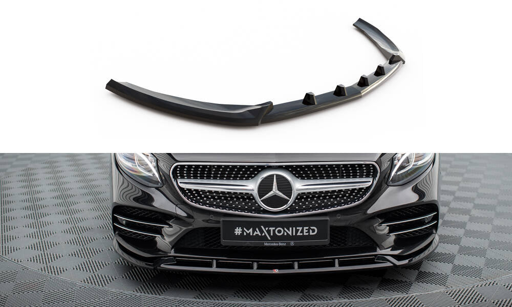 Maxton Front Ansatz V.2 für Mercedes-Benz S Coupe AMG-Line C217 Facelift schwarz Hochglanz