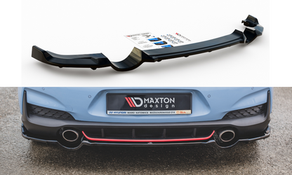 Maxton Mittlerer Diffusor Heck Ansatz DTM Look für Hyundai I30 N Mk3 Hatchback schwarz Hochglanz