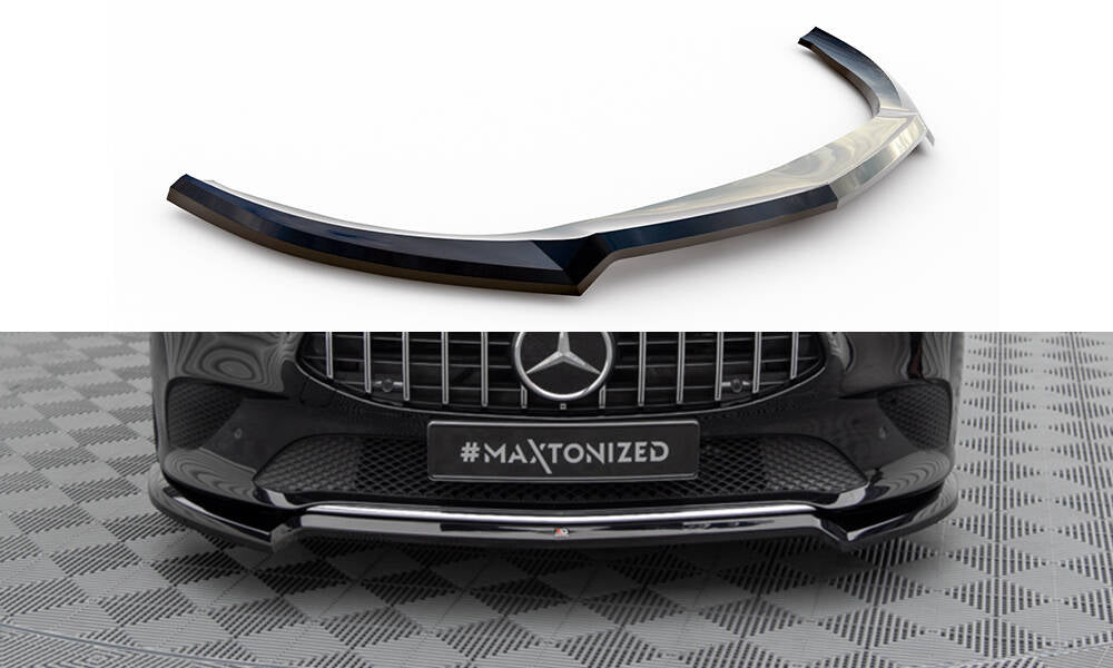 Maxton Front Ansatz V.1 für Mercedes-Benz CLA C118 schwarz Hochglanz