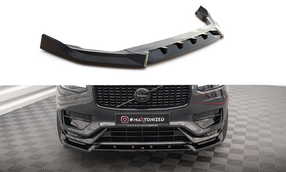 Maxton Front Ansatz V.2 für Volvo XC90 R-Design Mk2 Facelift schwarz Hochglanz