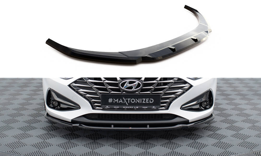 Maxton Front Ansatz V.1 für Hyundai I30 Mk3 Facelift schwarz Hochglanz