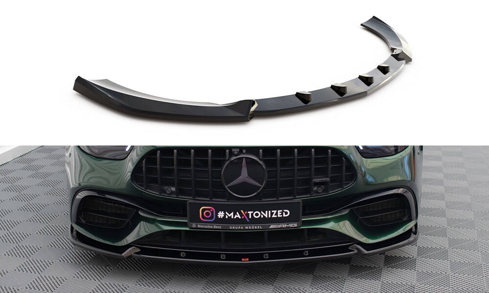 Maxton Front Ansatz V.2 für Mercedes-AMG E63 W213 Facelift schwarz Hochglanz