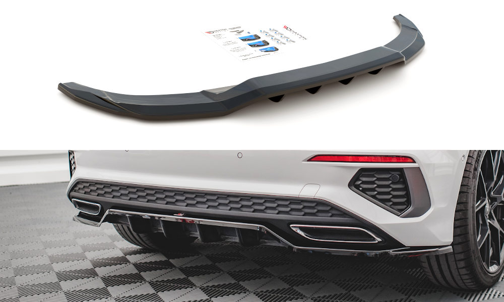 Maxton Mittlerer Diffusor Heck Ansatz DTM Look für Audi A3 S-Line Sportback 8Y schwarz Hochglanz