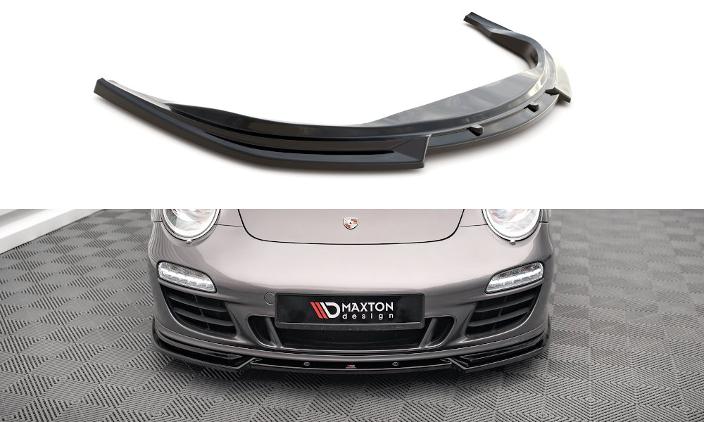 Maxton Front Ansatz V.2 für Porsche 911 Carrera GTS 997 Facelift schwarz Hochglanz