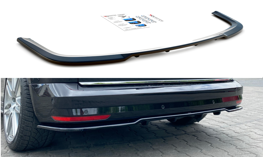 Maxton Mittlerer Diffusor Heck Ansatz DTM Look für Volkswagen Caddy Mk. 4 schwarz Hochglanz