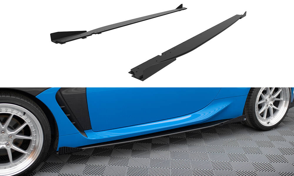 Maxton Street Pro Seitenschweller Ansatz für V.1 für + Flaps Toyota GR86 Mk1 schwarz Hochglanz