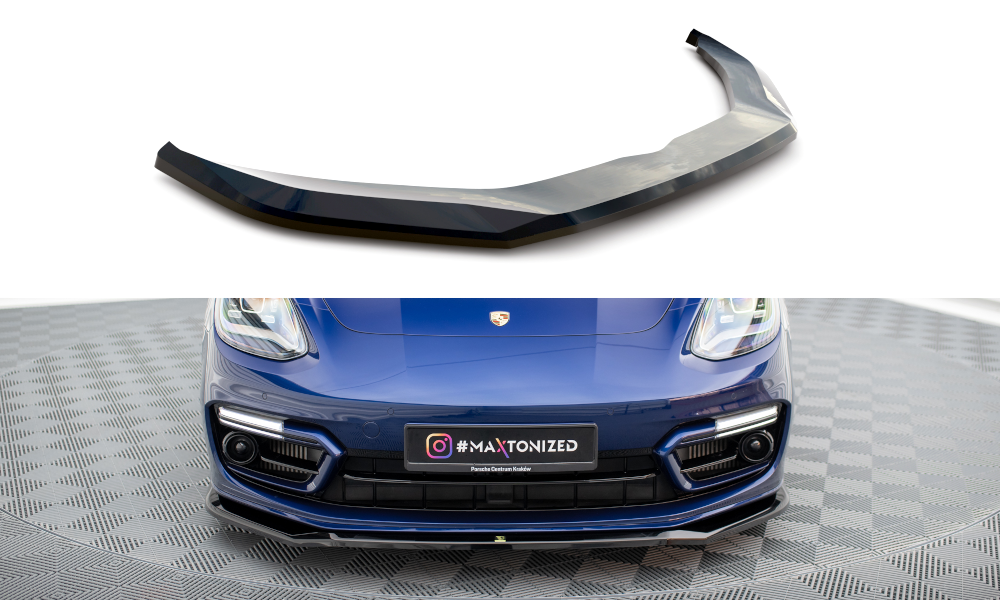 Maxton Front Ansatz V.1 für Porsche Panamera E-Hybrid 971 Facelift schwarz Hochglanz