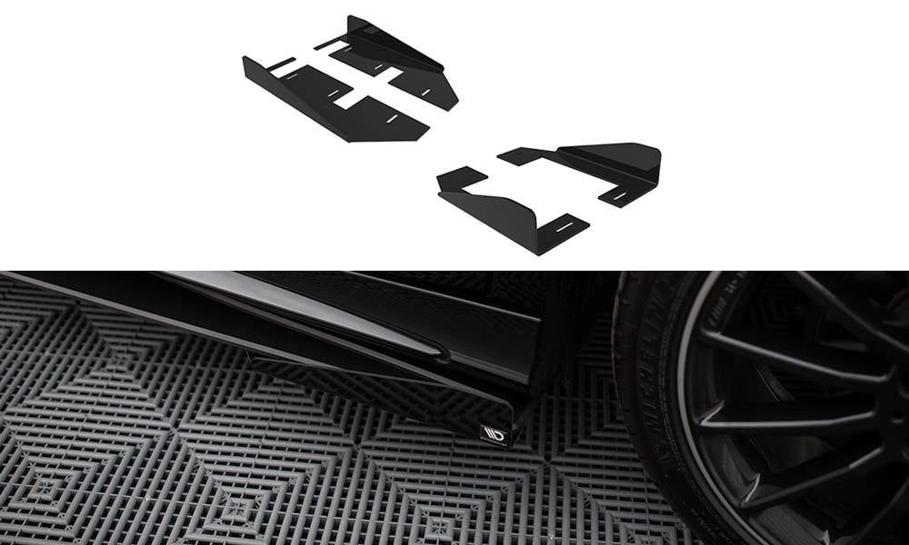 Maxton Side Flaps Mercedes-Benz A AMG-Line W176 Facelift schwarz Hochglanz