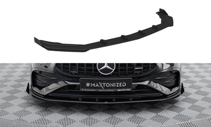 Maxton Street Pro Front Ansatz für +Flaps für + Flaps Mercedes-AMG A35 W177 Facelift schwarz Hochglanz