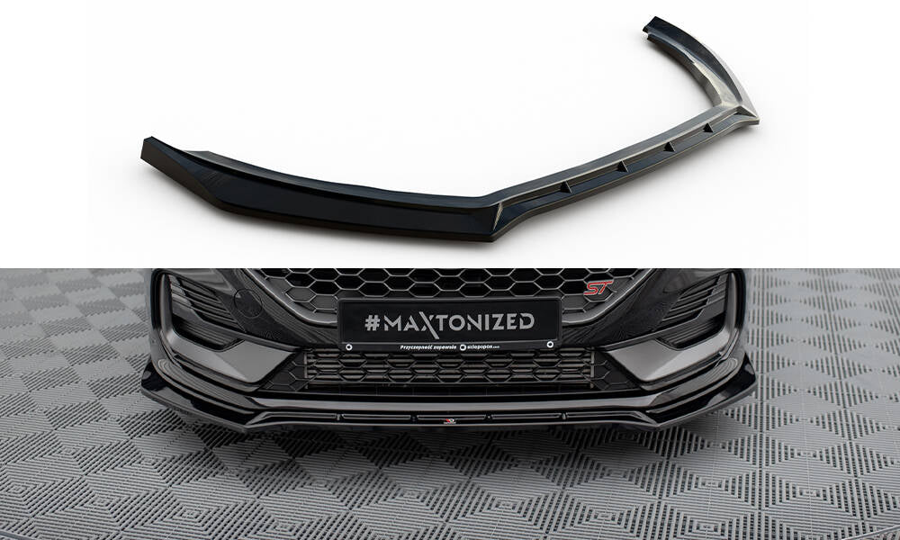 Maxton Front Ansatz V.4 für Ford Fiesta ST Mk8 Facelift schwarz Hochglanz