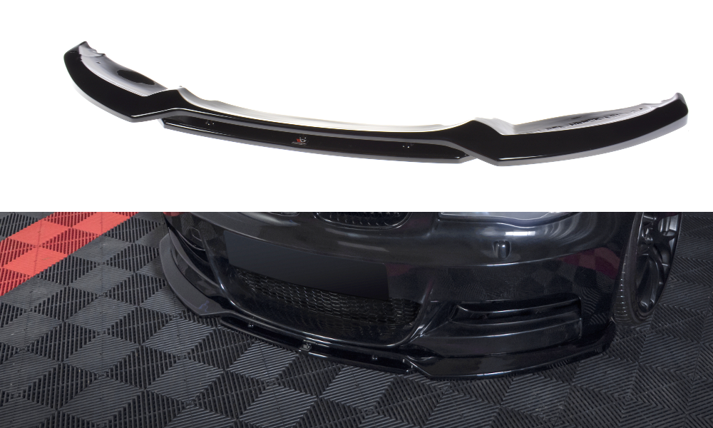Maxton Front Ansatz V.1 für BMW 1er E82 FACELIFT M Paket  schwarz Hochglanz