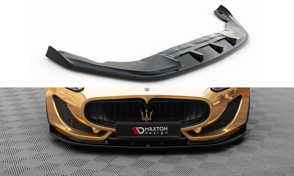 Maxton Front Ansatz V.1 für Maserati Granturismo Mk1 Facelift schwarz Hochglanz