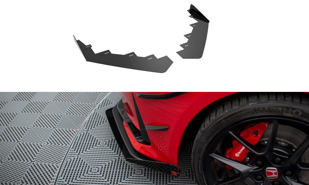 Maxton Front Flaps Honda Civic Type-R Mk 11 schwarz Hochglanz