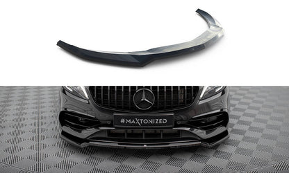 Maxton Front Ansatz V.1 für Mercedes-Benz A AMG-Line W176 Facelift schwarz Hochglanz