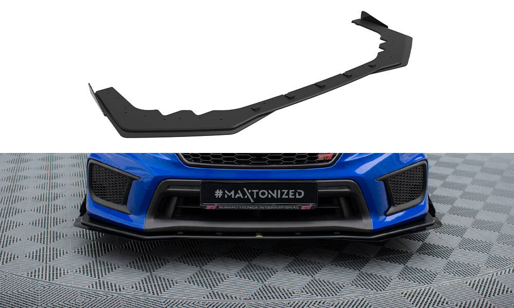 Maxton Street Pro Front Ansatz für +Flaps für + Flaps Subaru WRX STI Mk1 Facelift schwarz Hochglanz