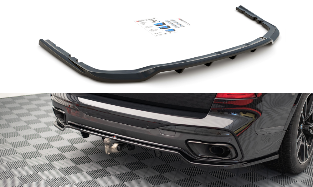 Maxton Mittlerer Diffusor Heck Ansatz DTM Look für BMW X7 M G07 schwarz Hochglanz