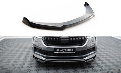 Maxton Front Ansatz V.2 für Skoda Kodiaq Sportline Mk1 Facelift schwarz Hochglanz