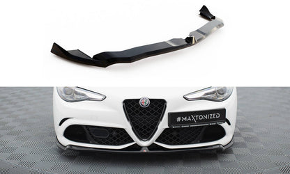 Maxton Front Ansatz für Alfa Romeo Giulia Quadrifoglio schwarz Hochglanz