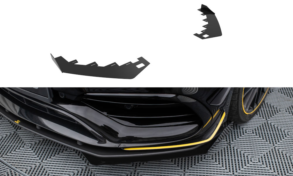 Maxton Front Flaps Mercedes-AMG CLA 45 Aero C117 Facelift schwarz Hochglanz