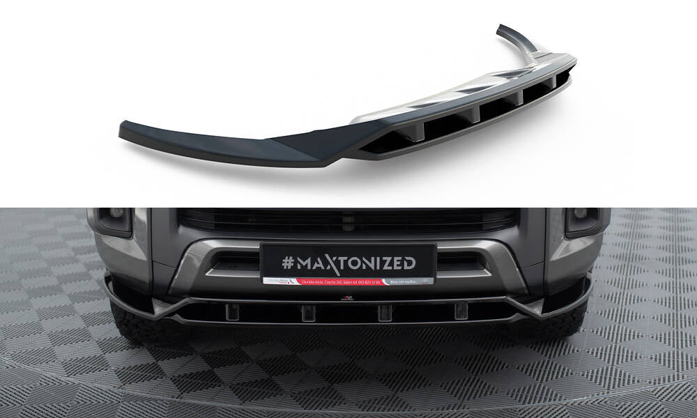 Maxton Front Ansatz für Toyota Hilux Invincible Mk8 Facelift schwarz Hochglanz