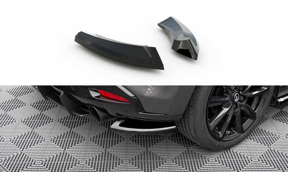 Maxton Heck Ansatz Flaps Diffusor für Mazda 3 Mk4 schwarz Hochglanz