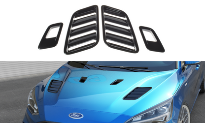 Maxton Motorhauben Luftschlitze Ford Focus ST-Line / ST Mk4 schwarz Hochglanz