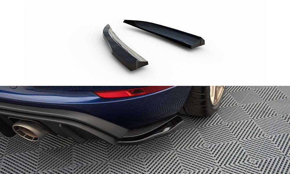 Maxton Heck Ansatz Flaps Diffusor für Porsche 718 Cayman GT4 RS 982c schwarz Hochglanz