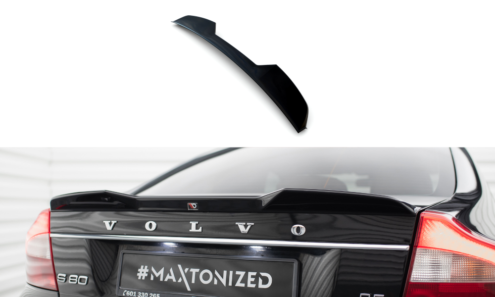 Maxton Spoiler CAP für 3D Volvo S80 Mk2 schwarz Hochglanz