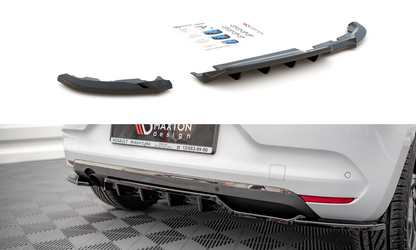Maxton Mittlerer Diffusor Heck Ansatz DTM Look für Renault Clio Mk5 schwarz Hochglanz