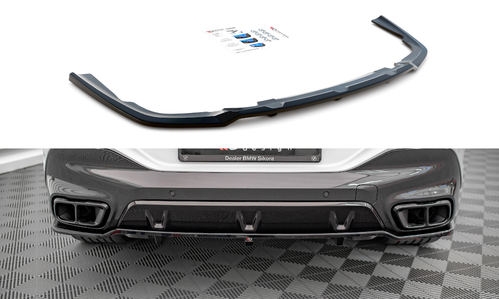 Maxton Mittlerer Diffusor Heck Ansatz DTM Look für V.1 BMW X6 M-Paket G06 schwarz Hochglanz