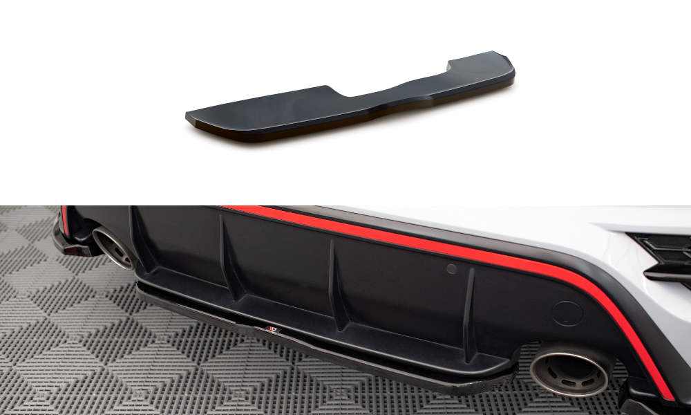 Maxton Mittlerer Diffusor Heck Ansatz für Hyundai Kona N Mk1 schwarz Hochglanz