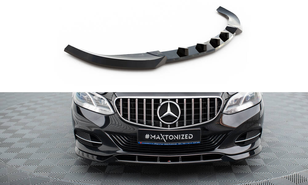 Maxton Front Ansatz für Mercedes-Benz E W212 Facelift schwarz Hochglanz