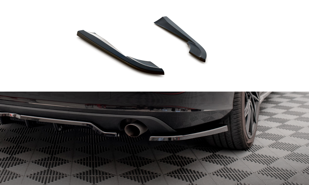 Maxton Heck Ansatz Flaps Diffusor für Volvo V90 Mk2 schwarz Hochglanz