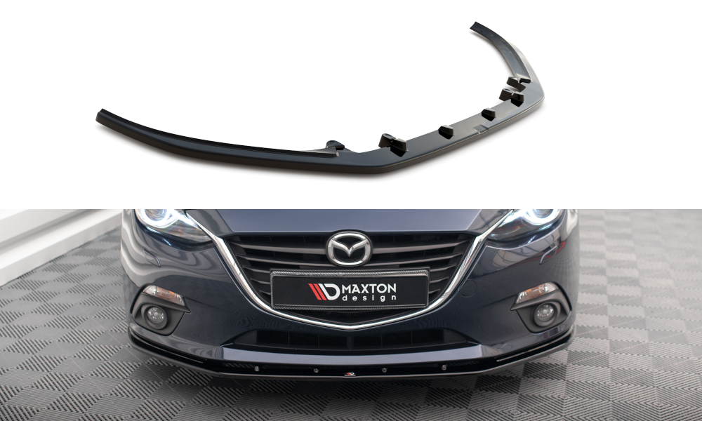 Maxton Front Ansatz für Mazda 3 Mk3 schwarz Hochglanz