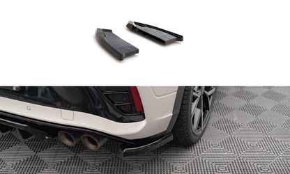 Maxton Heck Ansatz Flaps Diffusor für Volkswagen T-Roc R / R-Line Mk1 Facelift schwarz Hochglanz