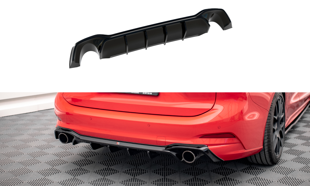 Maxton Diffusor Heck Ansatz V.2 für Ford Focus Kombi ST Mk4 schwarz Hochglanz