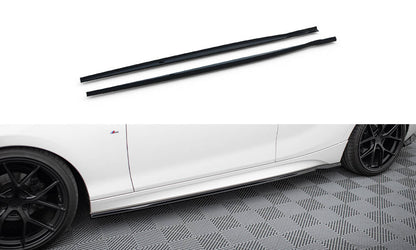 Maxton Seitenschweller Ansatz für V.5 BMW 1er M-Paket / M140i F20 Facelift schwarz Hochglanz