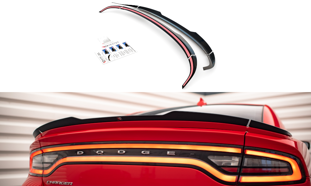 Maxton Spoiler CAP für Paket Dodge Charger RT Mk7 Facelift schwarz Hochglanz