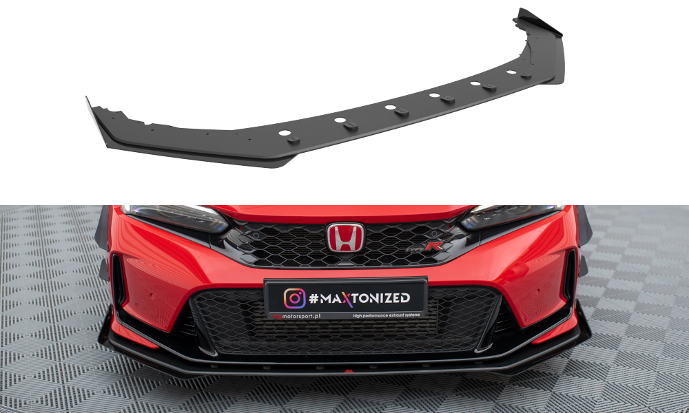 Maxton Street Pro Front Ansatz für +Flaps für + Flaps Honda Civic Type-R Mk 11 schwarz Hochglanz