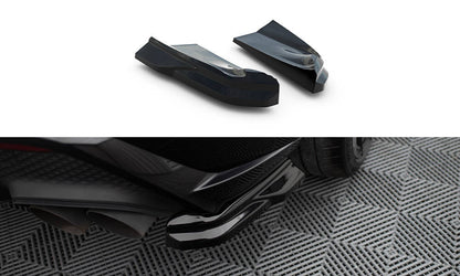 Maxton Heck Ansatz Flaps Diffusor für Porsche Macan GTS Mk1 Facelift 2 schwarz Hochglanz