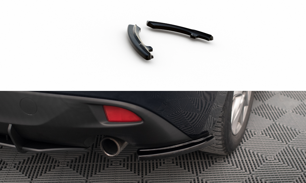 Maxton Heck Ansatz Flaps Diffusor für Mazda 3 Mk3 schwarz Hochglanz