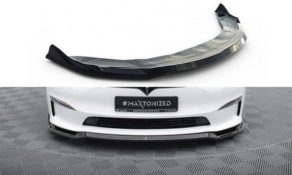 Maxton Front Ansatz V.2 für Tesla Model S Plaid Mk1 Facelift schwarz Hochglanz