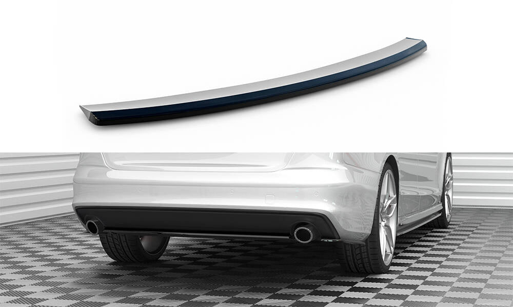 Maxton Mittlerer Diffusor Heck Ansatz für Audi A4 S-Line B8 Facelift schwarz Hochglanz