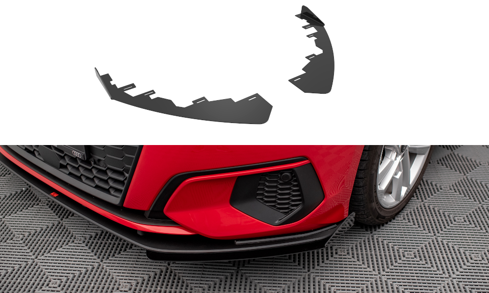 Maxton Front Flaps Audi A3 8Y schwarz Hochglanz